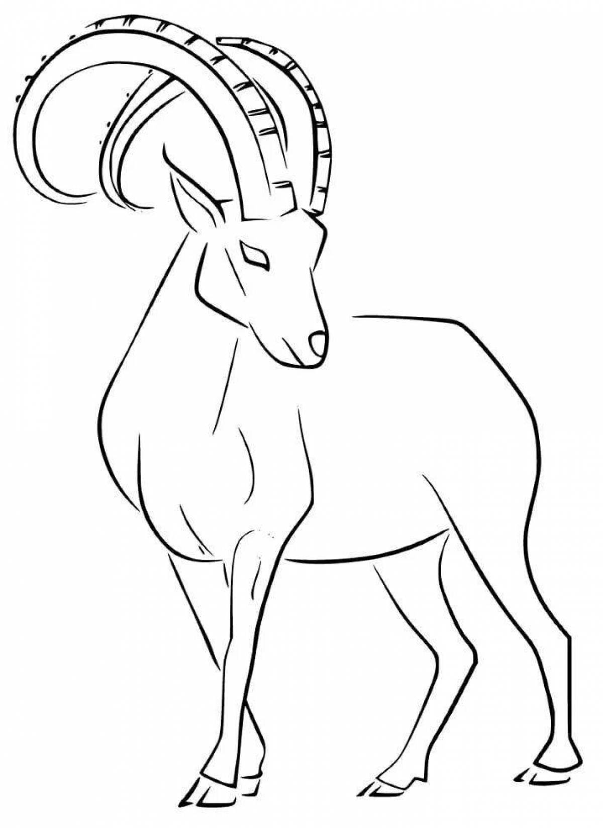 Gorgeous capricorn coloring page