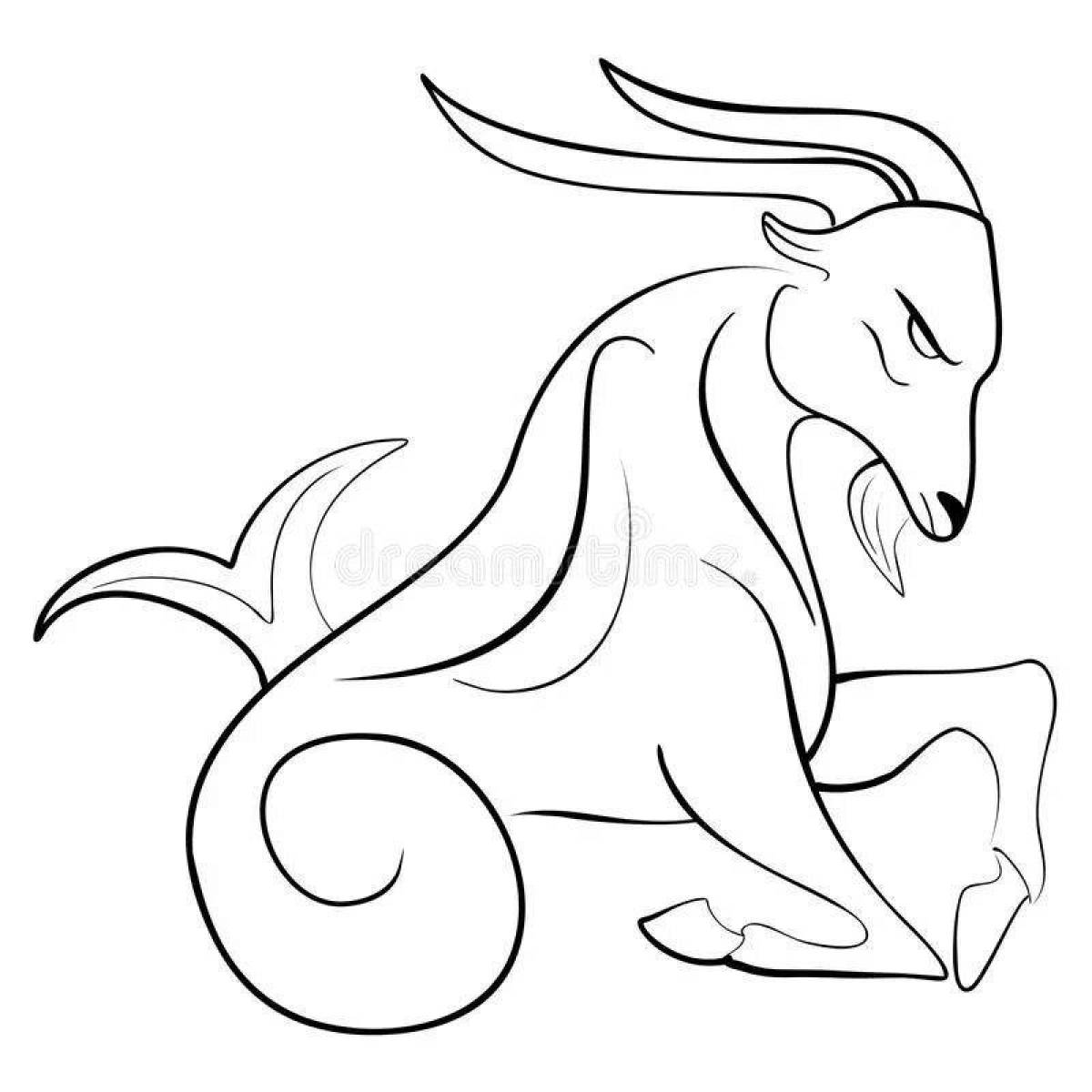 Great capricorn coloring page