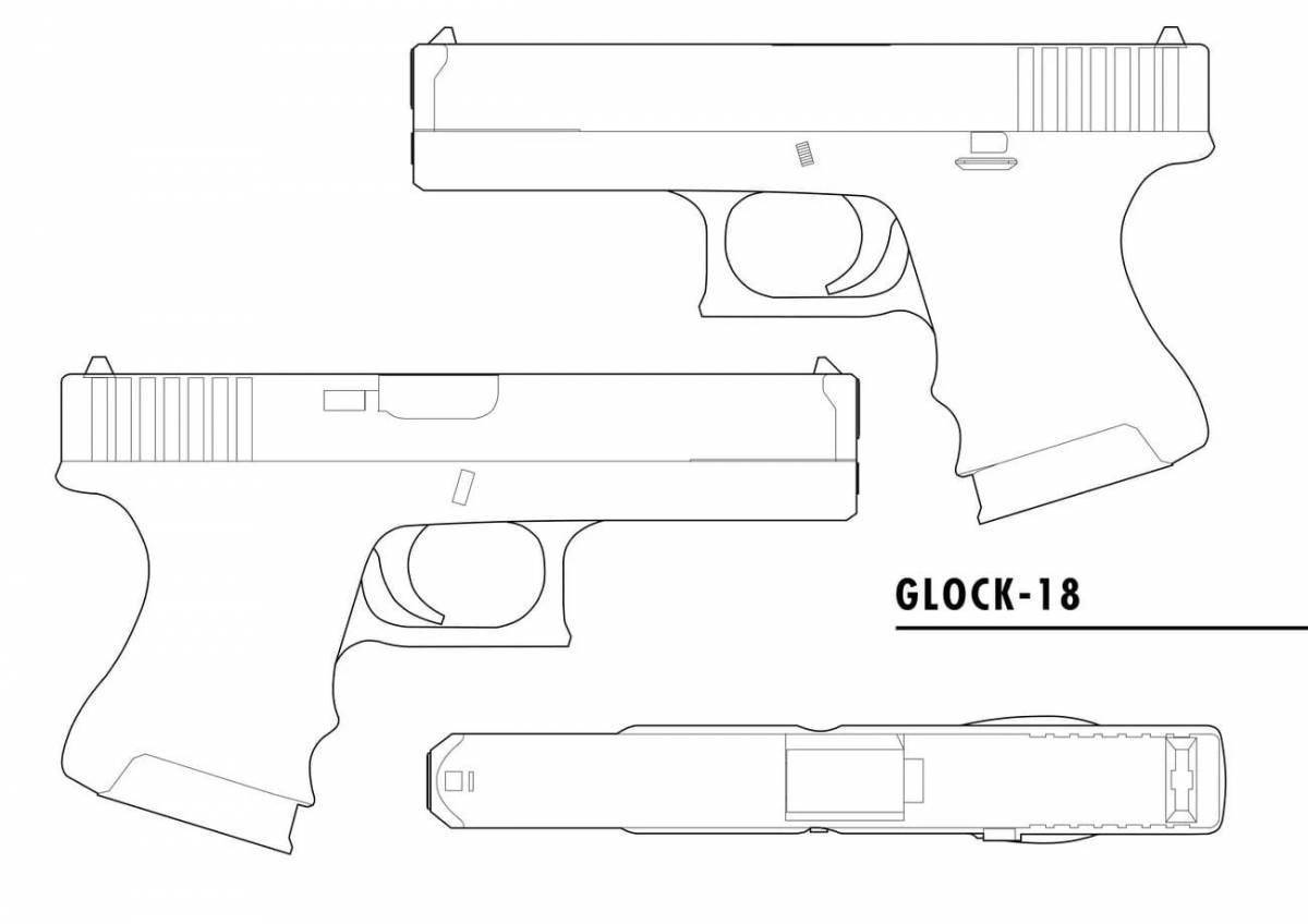 Glock 18 чертеж с размерами