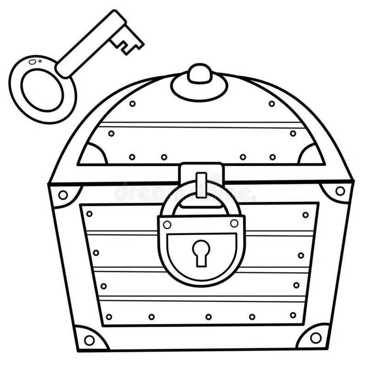 Картинки сундука для детей для раскрашивания