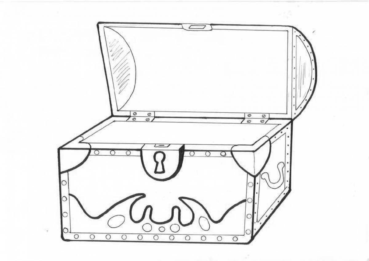 Сундук картинка для детей раскраска