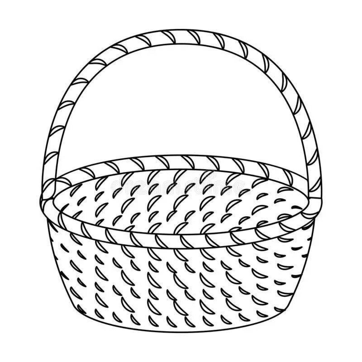 Корзина рисунок для детей карандашом
