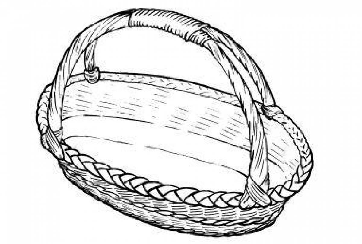 Рисунок корзины. Корзинка для раскрашивания. Корзинка раскраска для детей. Корзинка раскраска пустая. Лукошко раскраска.