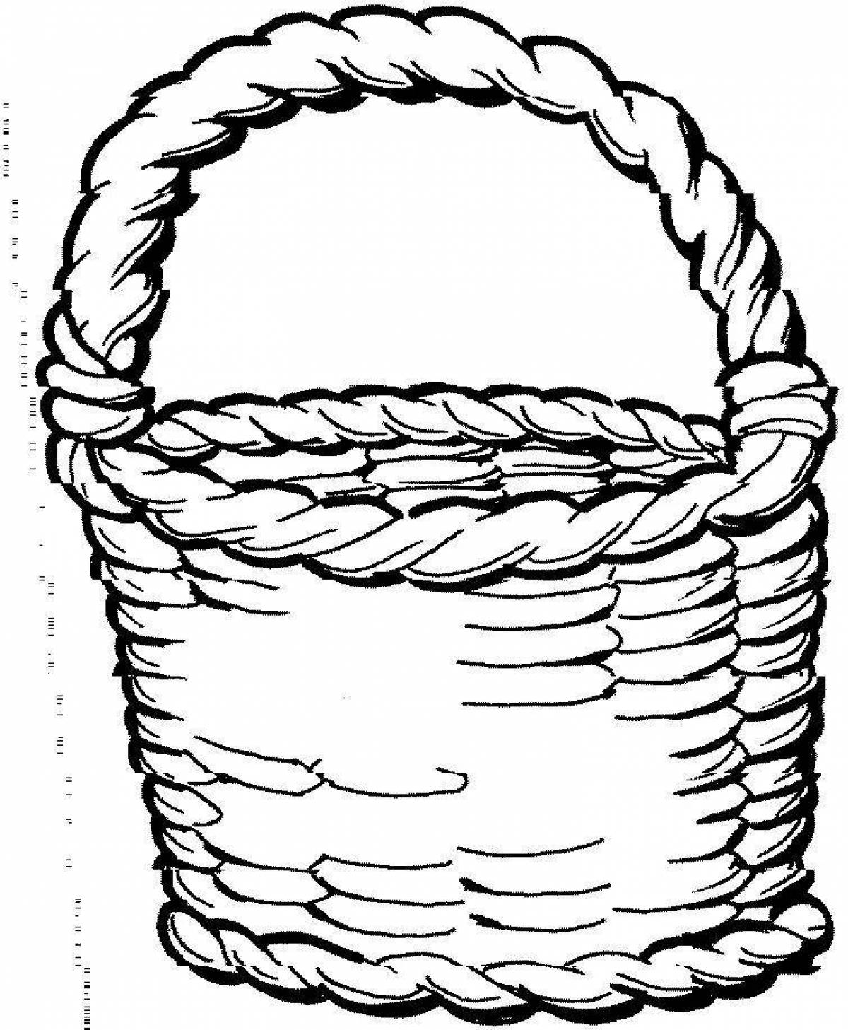 Картинка лукошко раскраска
