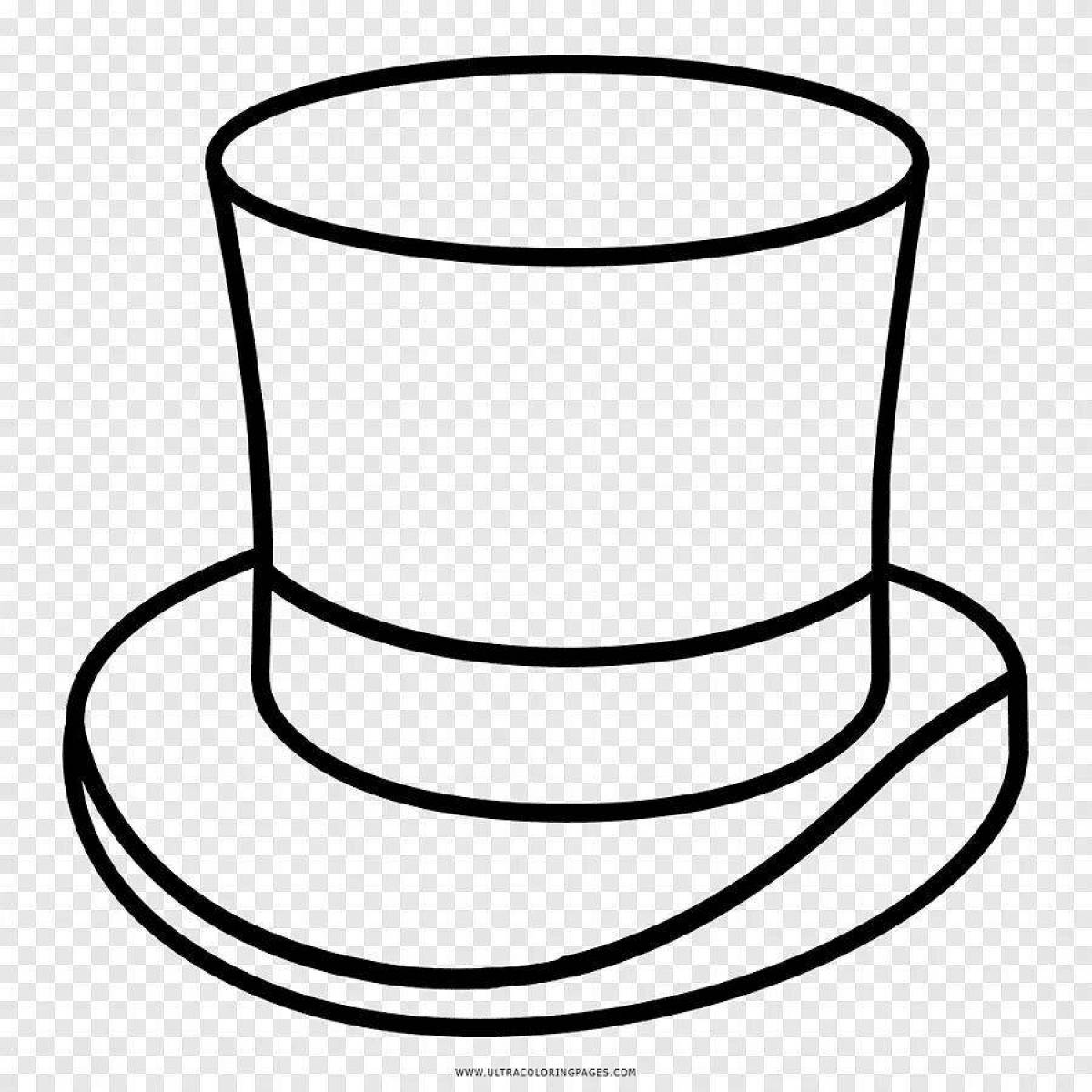 Coloring book shining top hat