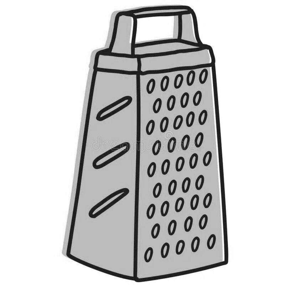 Playful grater coloring page