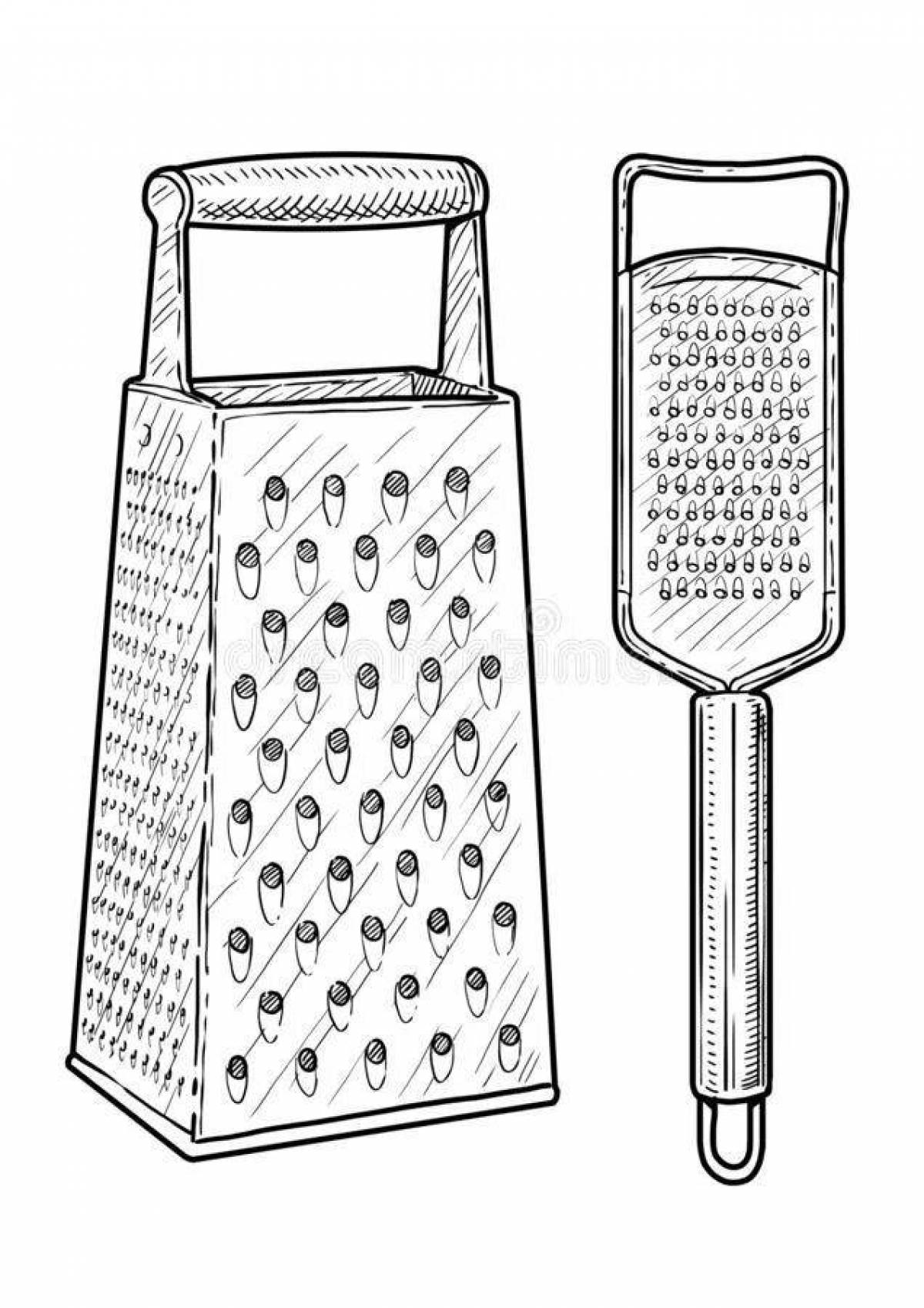 Animated grater coloring page