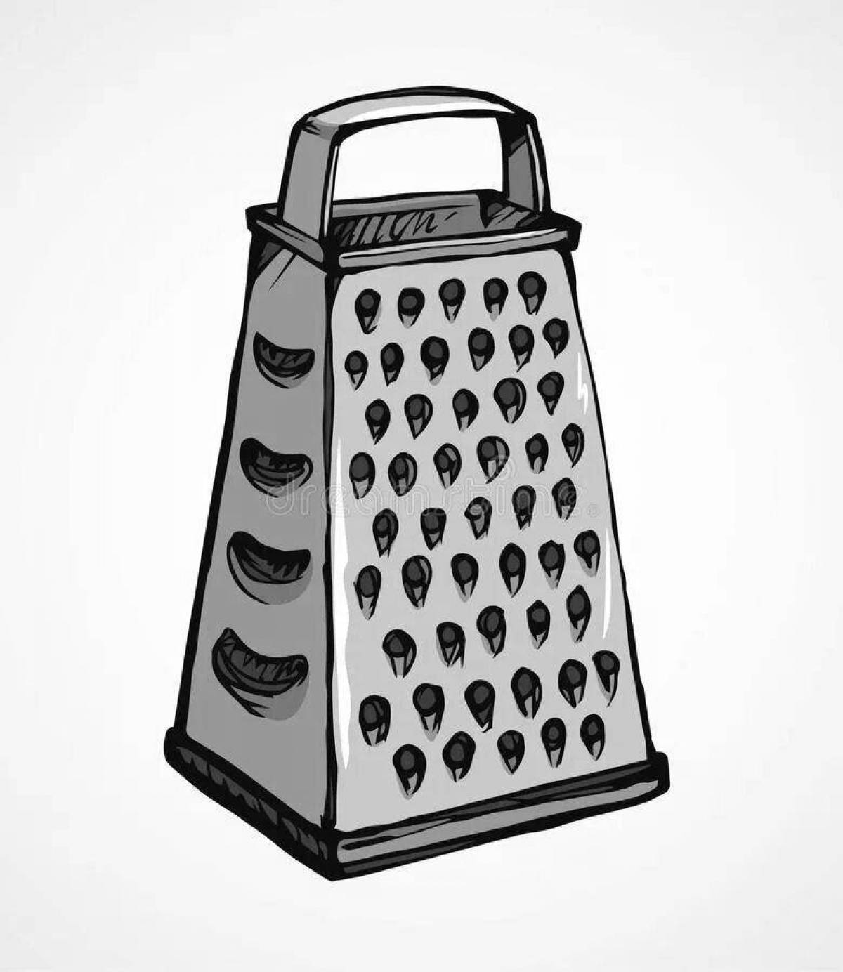 Coloring page charming grater