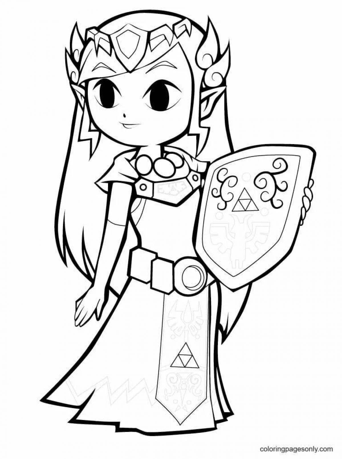 Exalted zelda coloring page