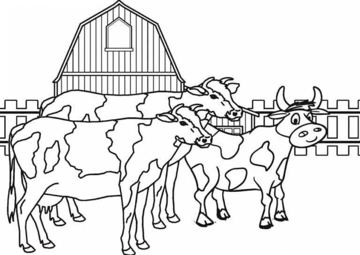 Attractive livestock coloring book