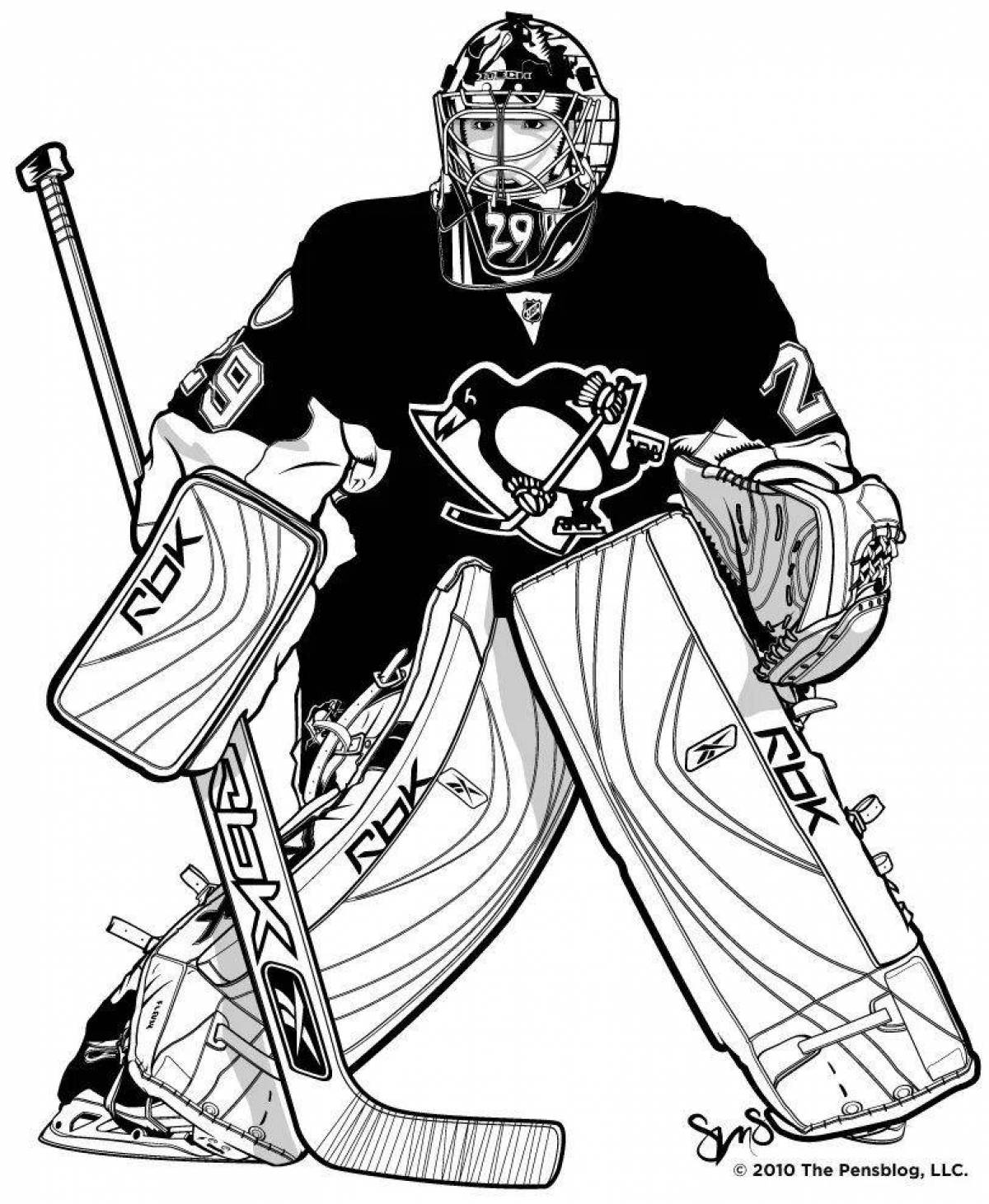 Glowing goalkeeper coloring page
