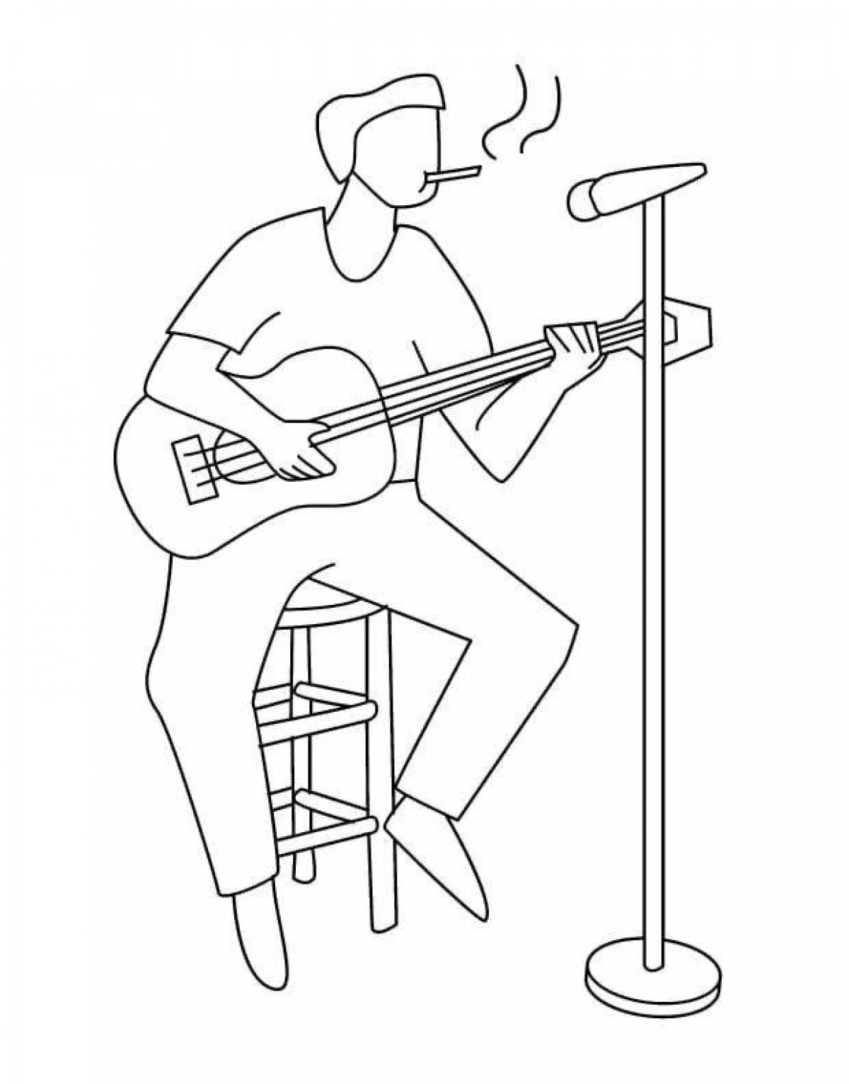 Radiant coloring page singer