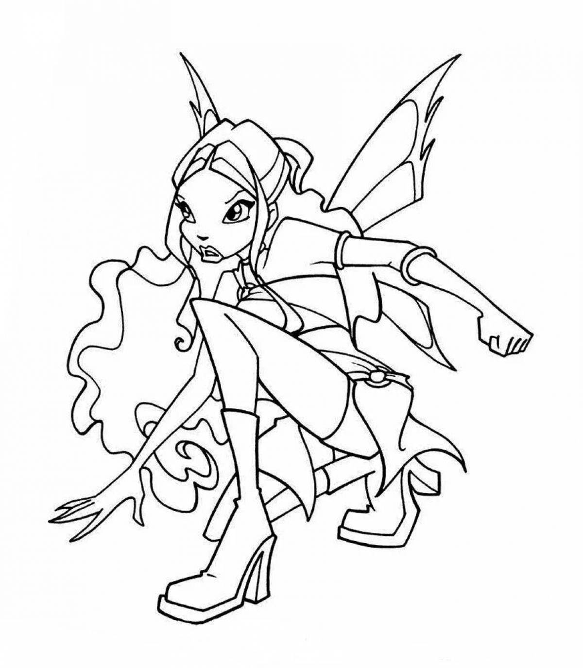 Coloring page charming leyla