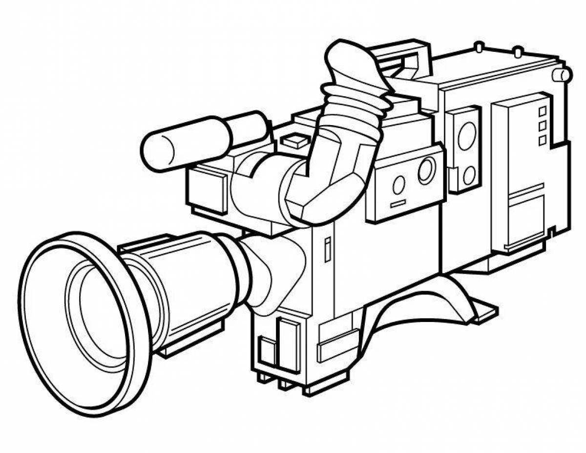 Photo Colorful camera coloring page