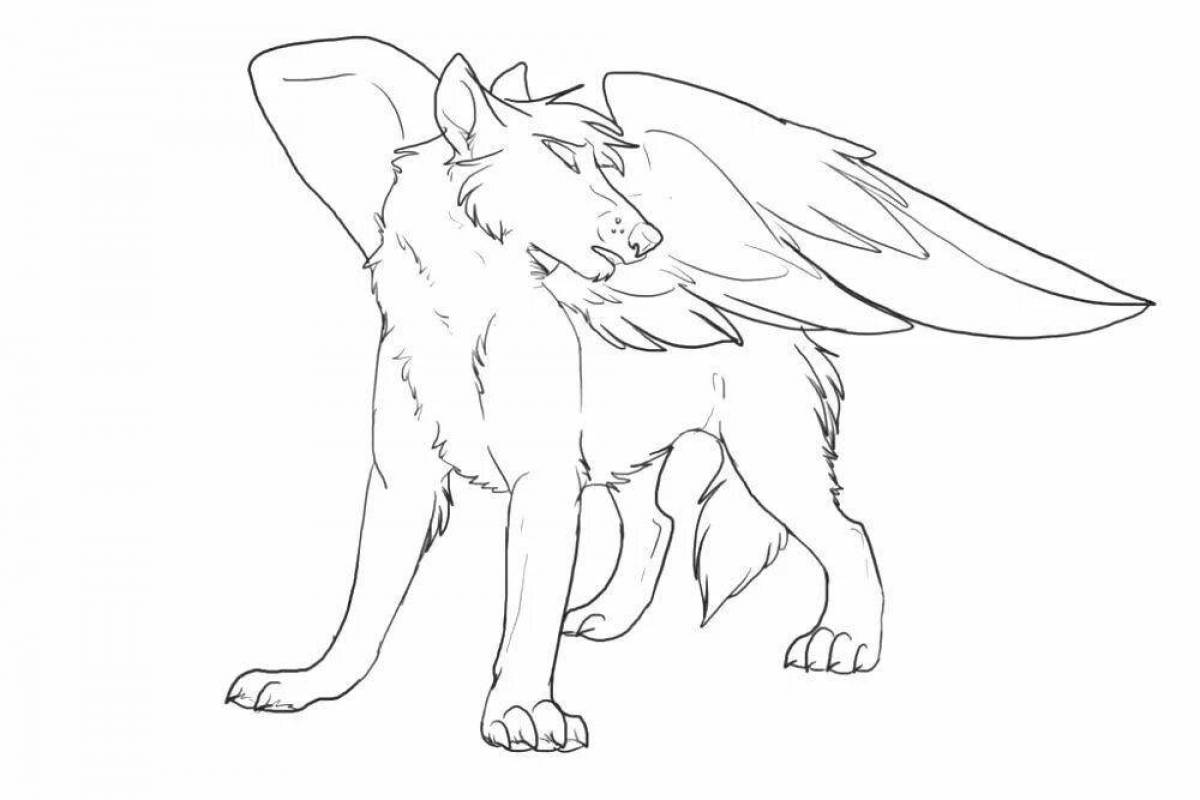 Coloring page graceful she-wolf