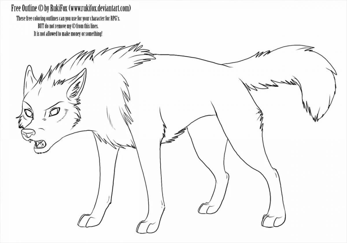 Mystical wolf coloring book