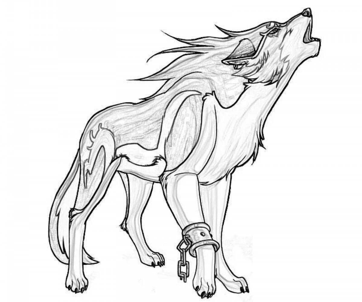 Раскраска благородная волчица