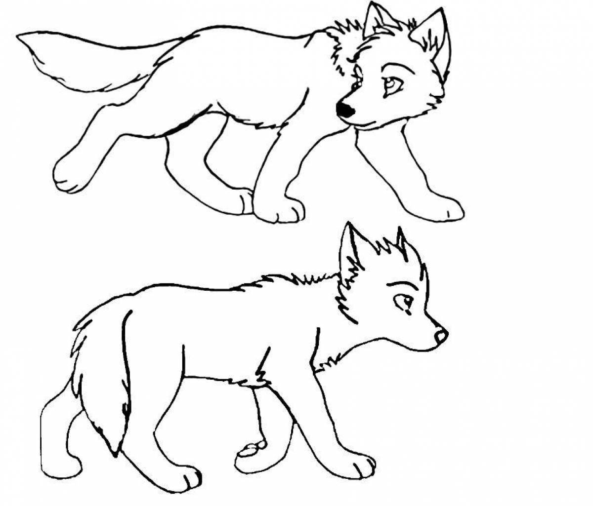 Amazing wolf coloring book