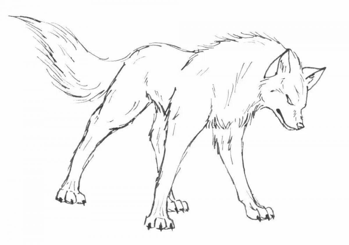 Charming wolf coloring page