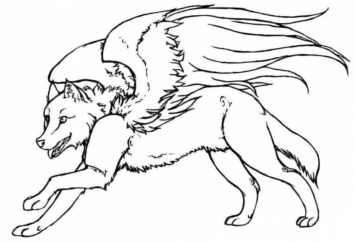 Coloring page gorgeous she-wolf