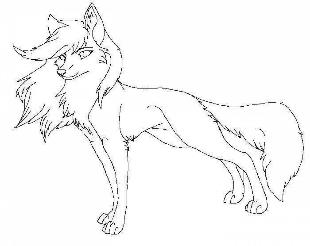 Coloring page nice she-wolf