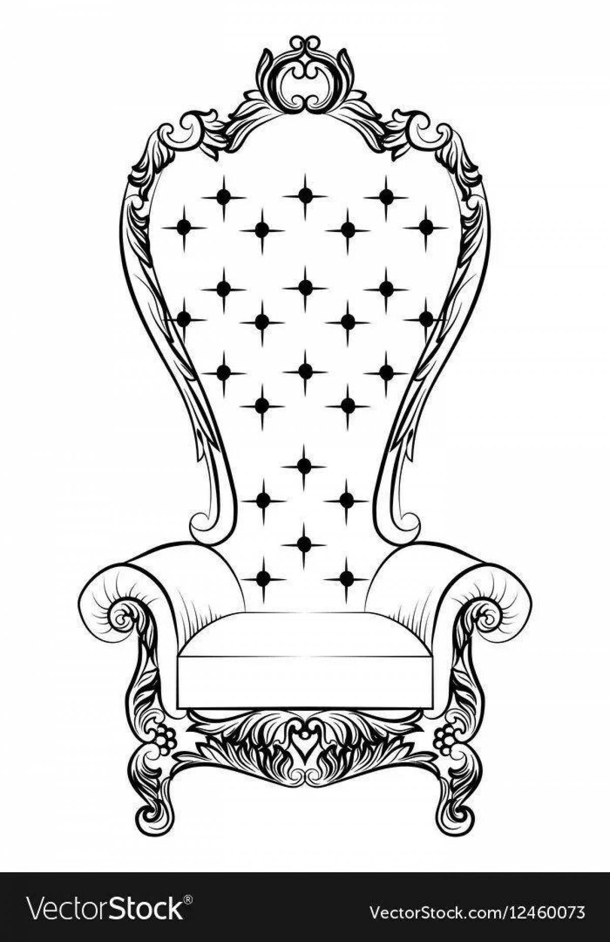 Царственная раскраска трон
