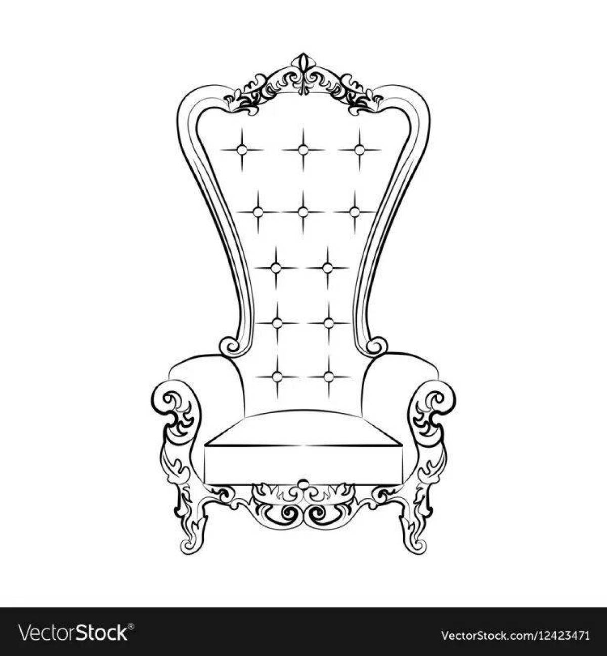 Элегантная раскраска трон