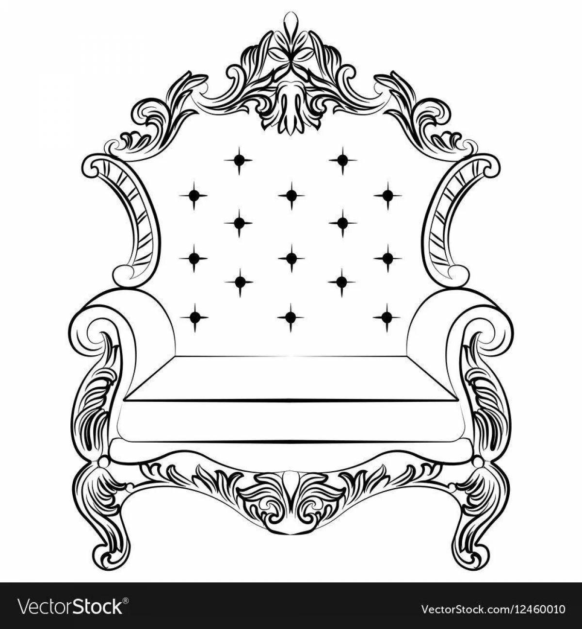 Роскошная раскраска трон