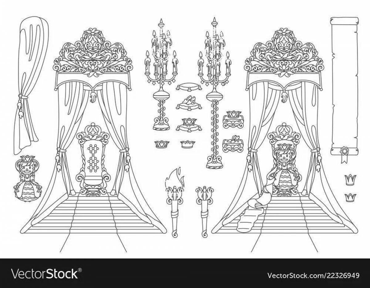Дворцовая раскраска трон