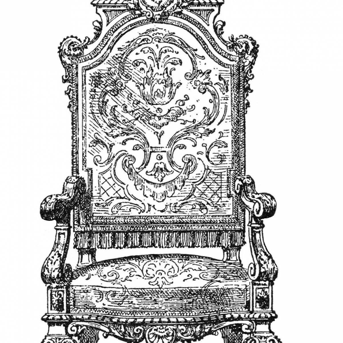 Декоративная раскраска трон