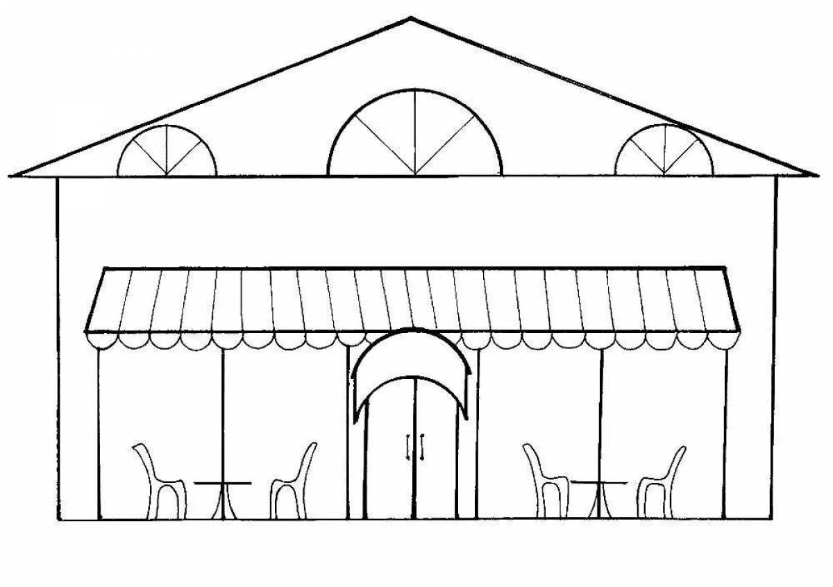 Exciting restaurant coloring page