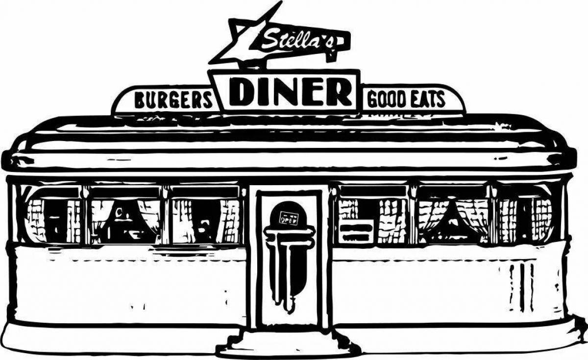 Living restaurant coloring page