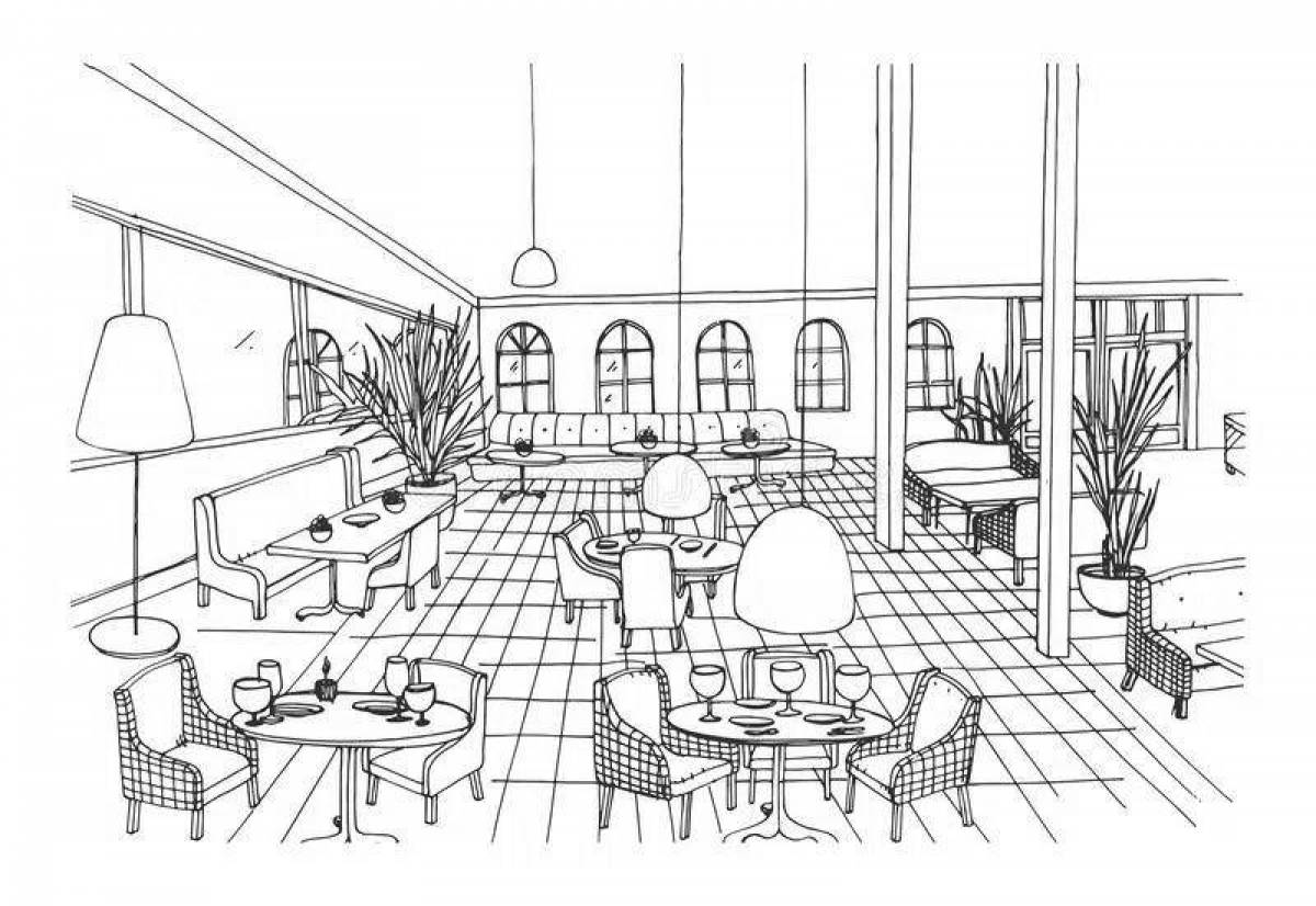 Inspirational restaurant coloring page