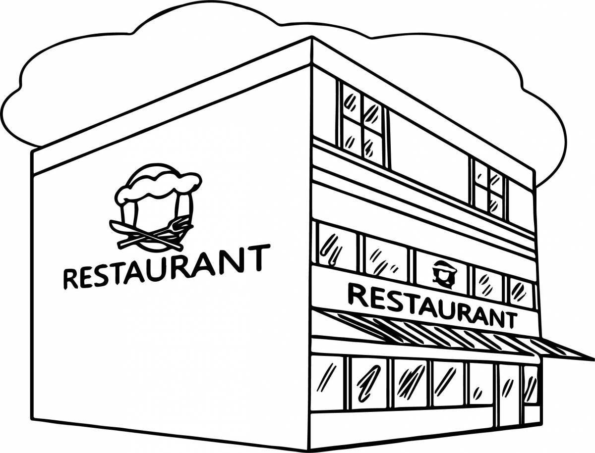 Coloring page fancy restaurant