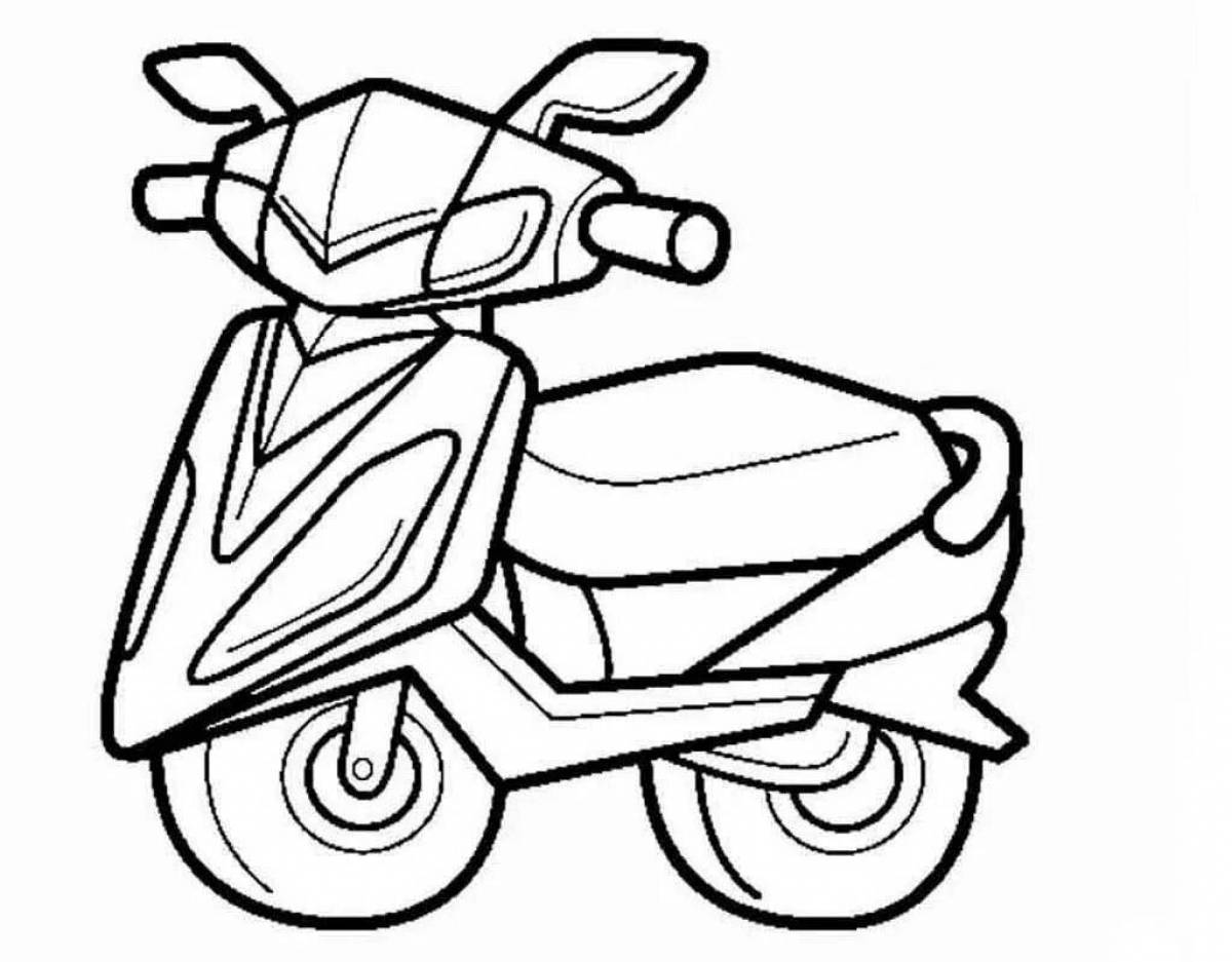 Bright moped coloring page