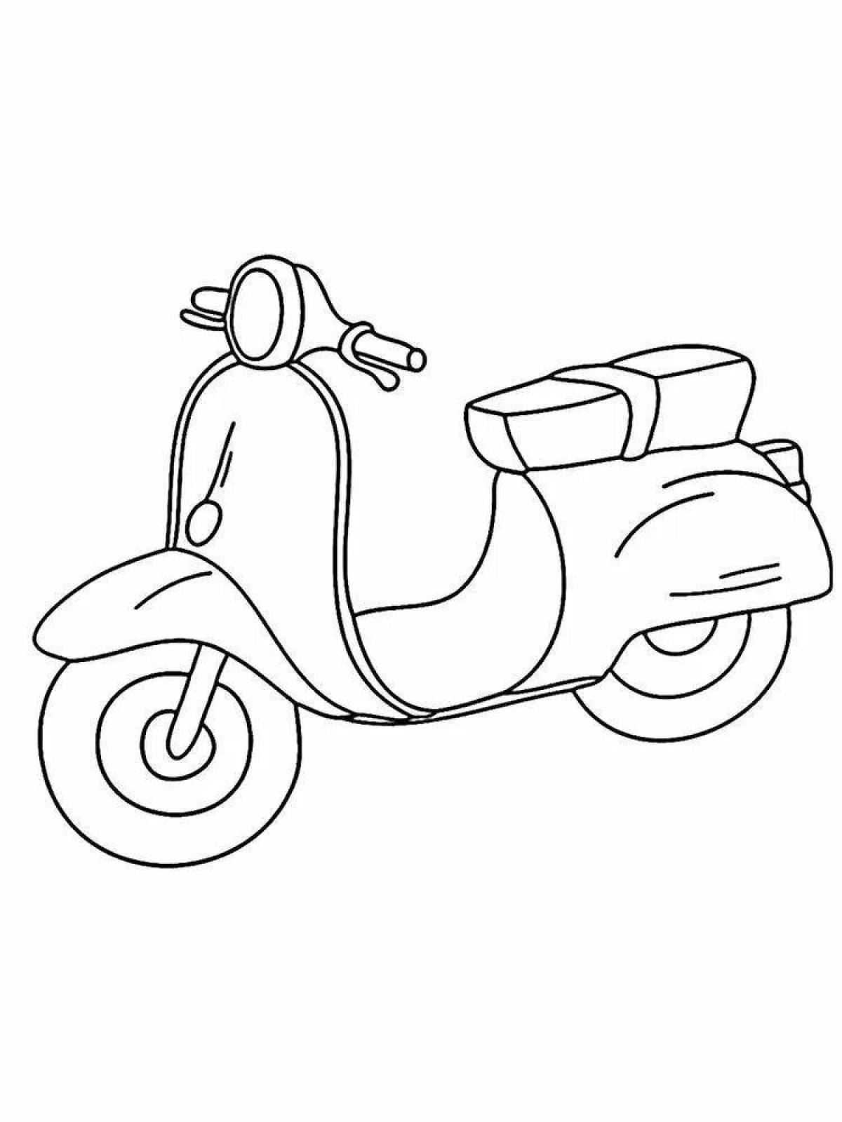 Playful moped coloring page
