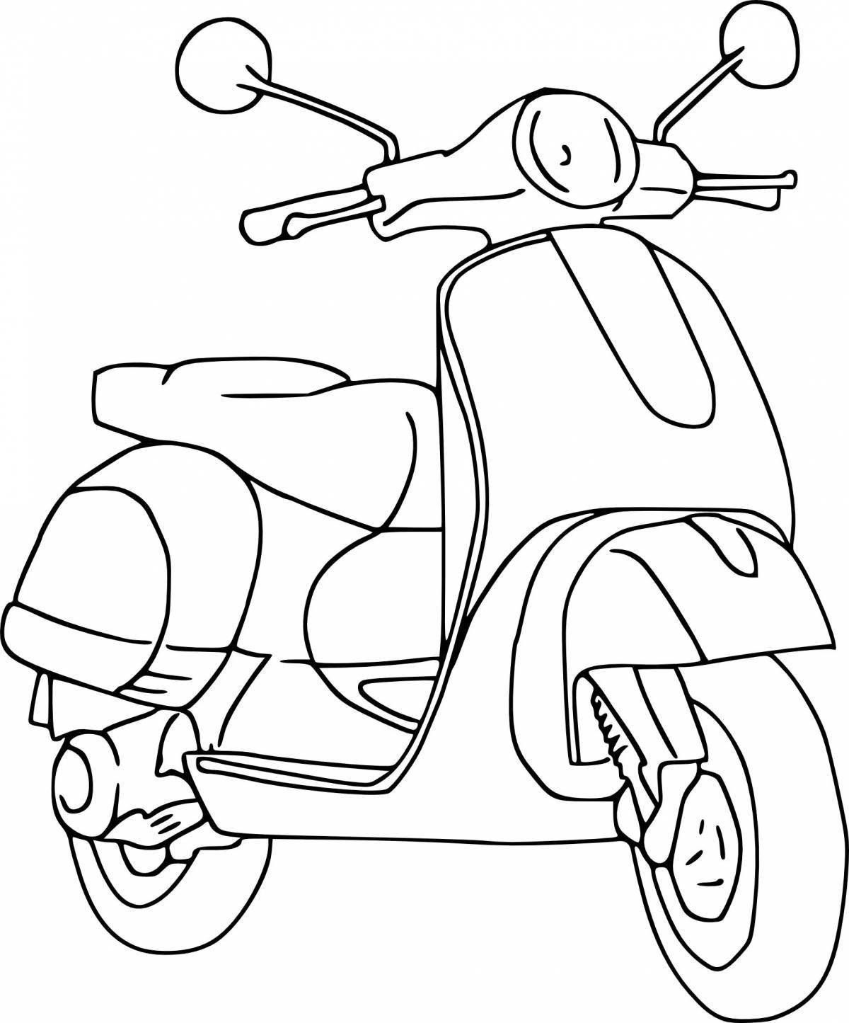 Fabulous moped coloring page