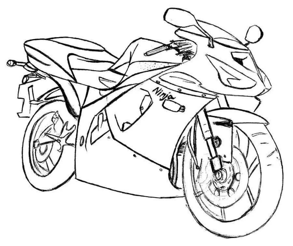 Amazing moped coloring page