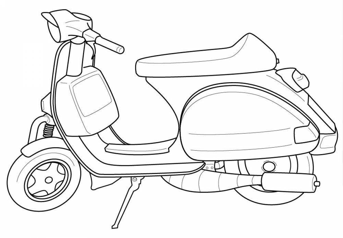 Coloring page cute moped