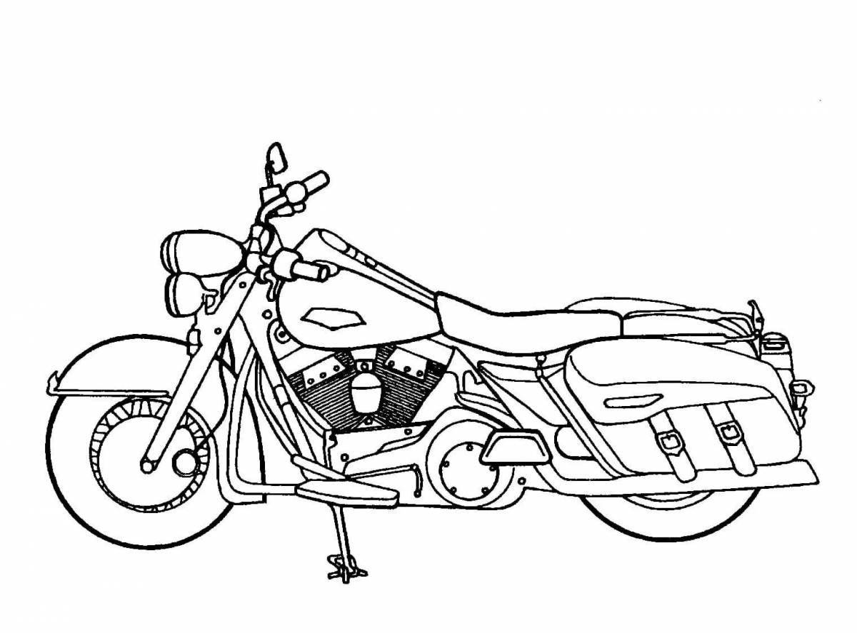 Fancy moped coloring page