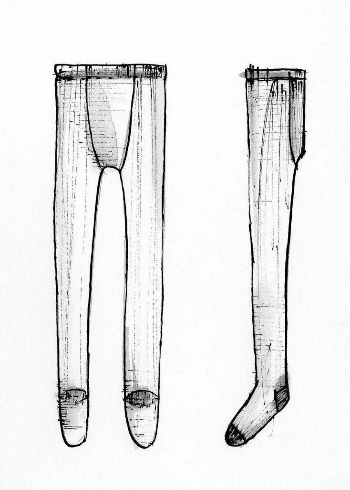 Захватывающая страница раскраски колготок