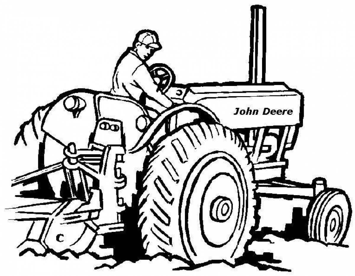 Charming tractor driver coloring book