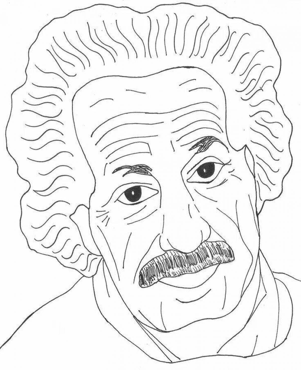 Playful einstein coloring page