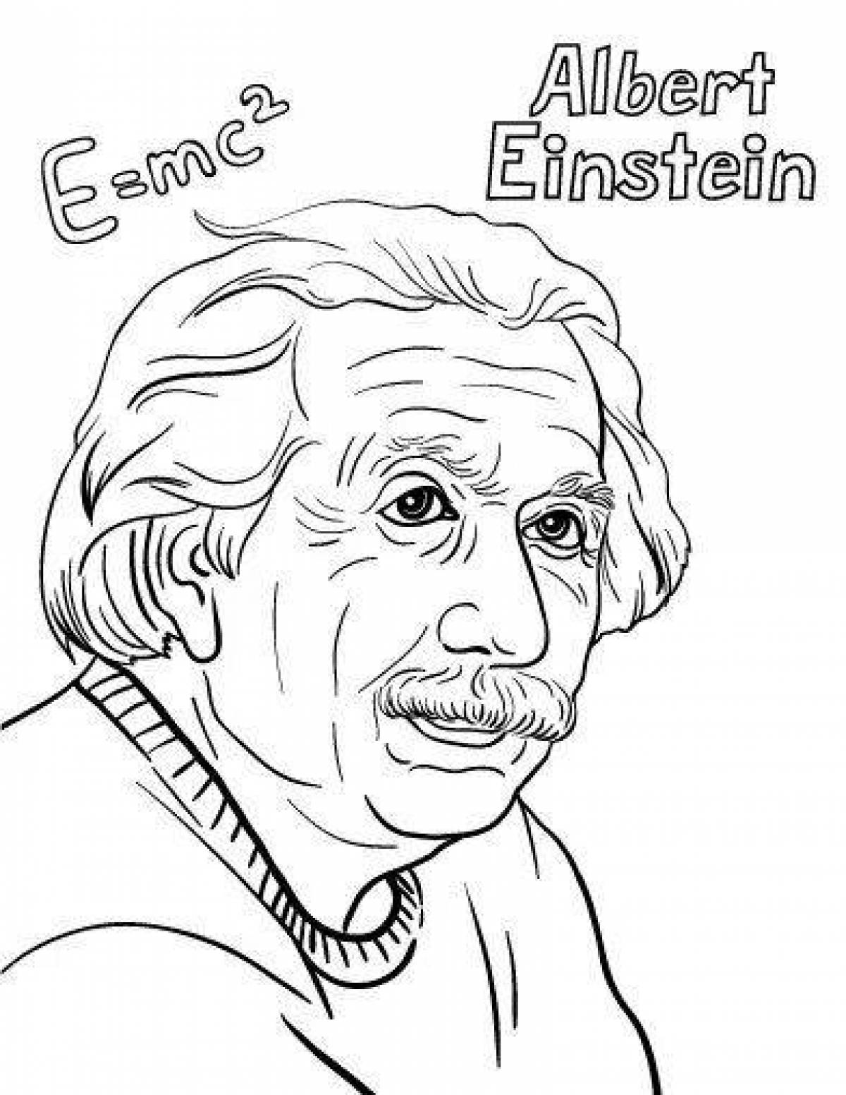 Einstein splatter coloring page