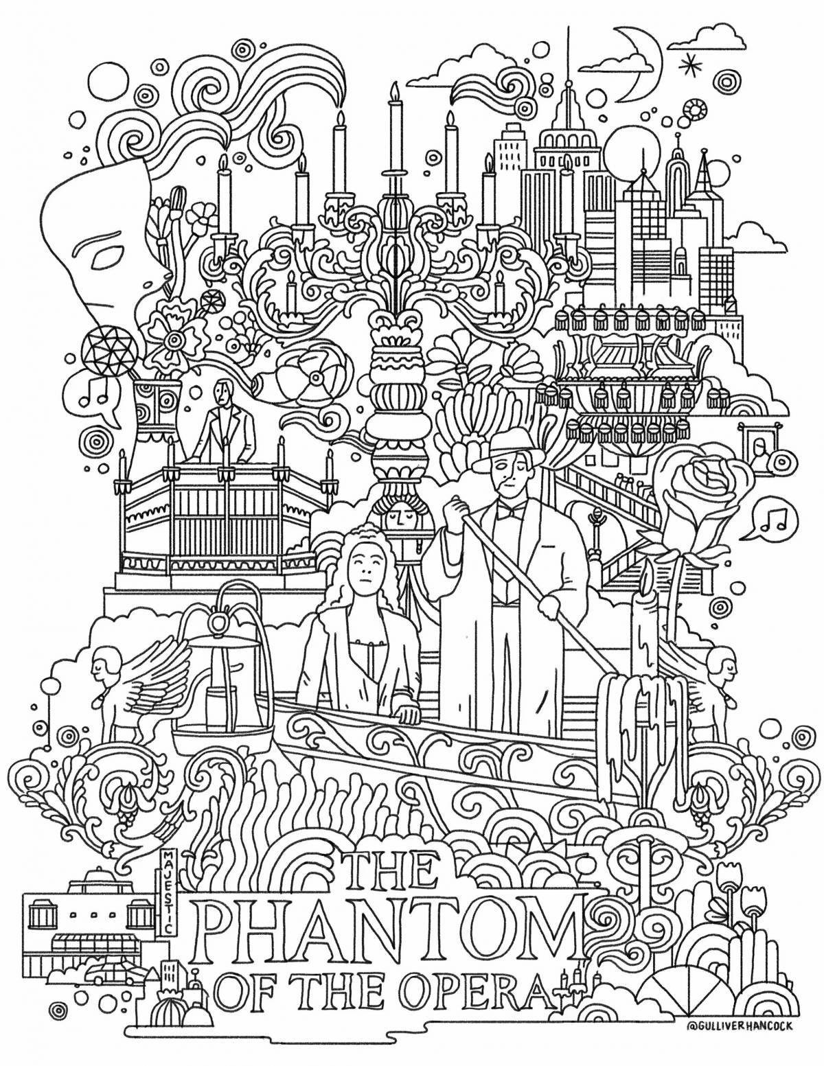 Glowing opera coloring page