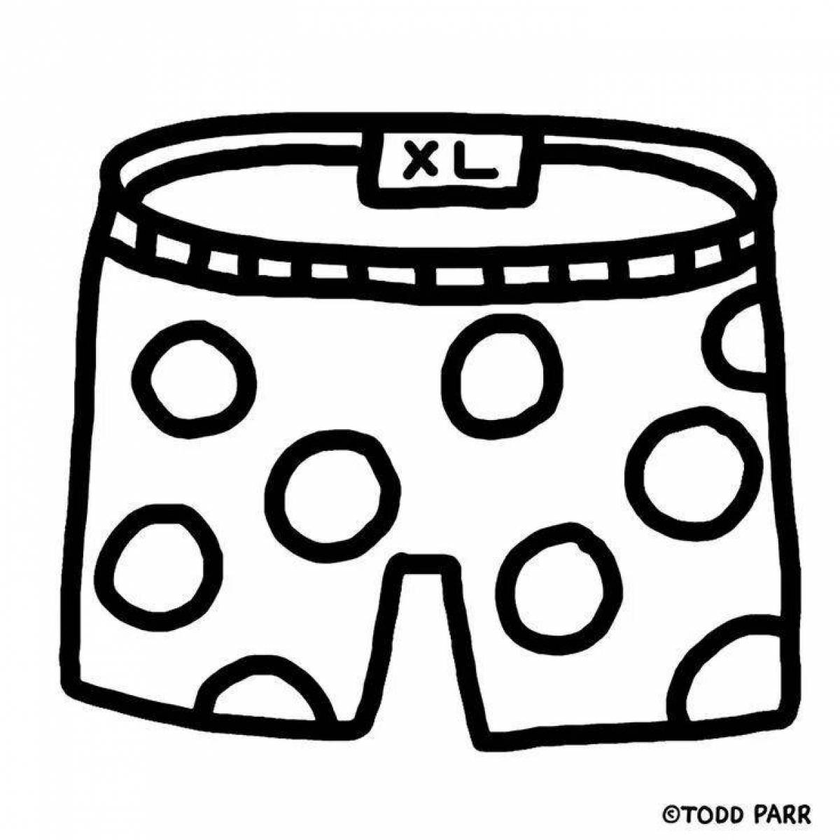 Coloring page funny underpants