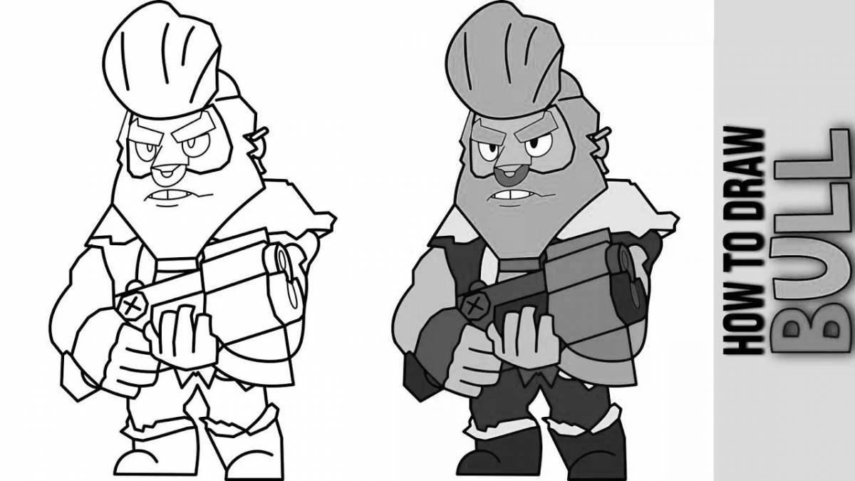 Раскраска смелый бык