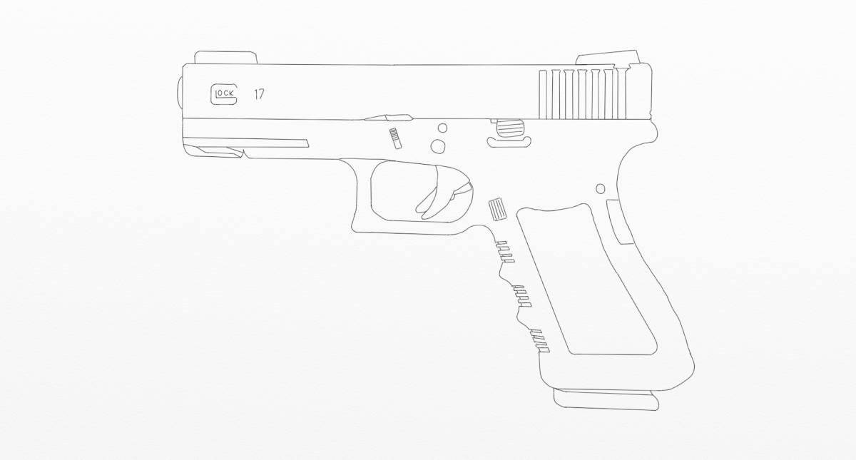 Живая страница раскраски glock