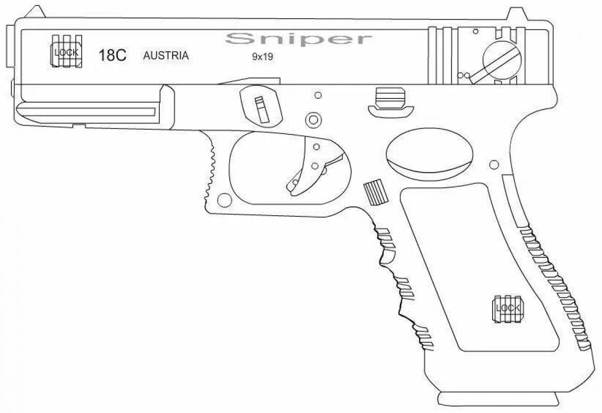 Charming glock coloring page
