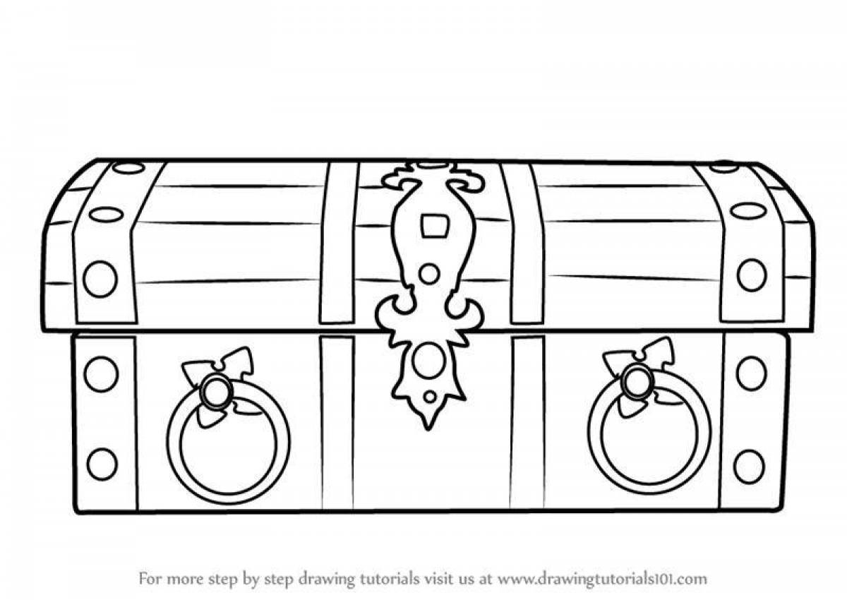 Glowing chest coloring page
